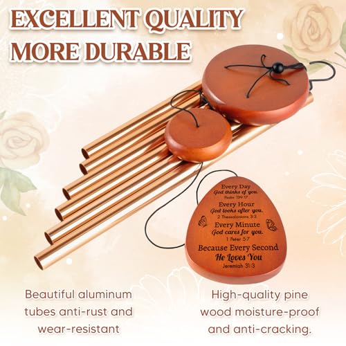 Damaigiift Christian Gifts for Women, Mothers Day Religious Gifts for Men Women, Christian Wind Chimes, Baptism, Birthday, Easter, Faith Based Gift for Boys Girl Friends Mom Sister Kids, Bible Verse Scripture - Image 5