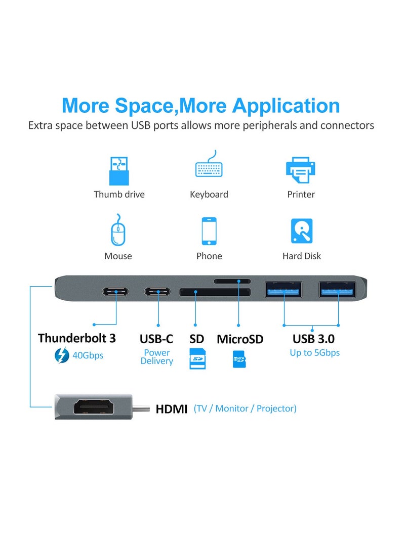 Generic - 7-in-1 MacBook Pro/Air Dedicated Docking Station Hub Adapter - Image 1