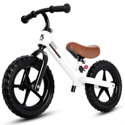 KRIDDO Toddler Balance Bike 2 Year Old Kids Balance Bike for 25 Years Old Dual Bearing for Smoother Riding Adorable Plate Adjustable Seat and Handlebar Toddler Bike Gifts Age 23 White - Image 1