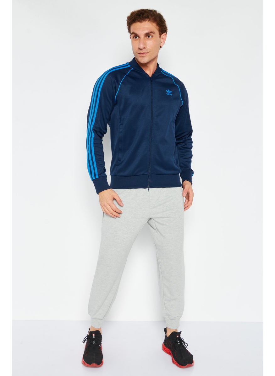 adidas Originals Men Sportswear Fit Outdoor Half Zipper Sweatshirt, Blue  - Image 2
