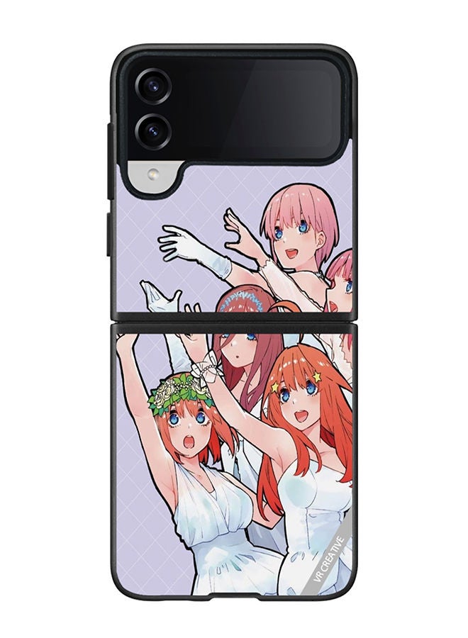 VR CREATIVE Protective Case Cover For Samsung Galaxy Z Flip4 Go Toubun No Hanayom Design Multicolour - Image 1