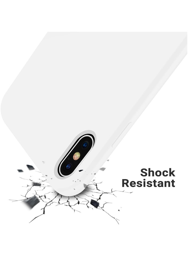Compatible with iPhone Xs Max Case 6.5 Inch Slim Liquid Silicone 4 Layers Soft Gel Rubber Shockproof Protective Phone Case with Anti Scratch Microfiber Lining (White) - Image 4