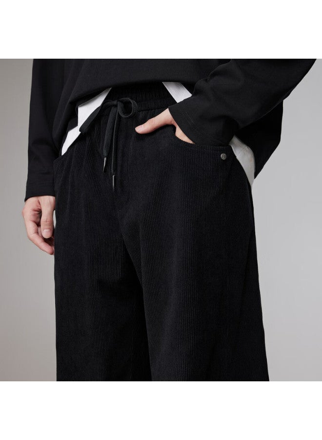 Cabbeen Corduroy Knit Pants Men Logo Studded Paratrooper Design Winter Corduroy Trousers - Image 1