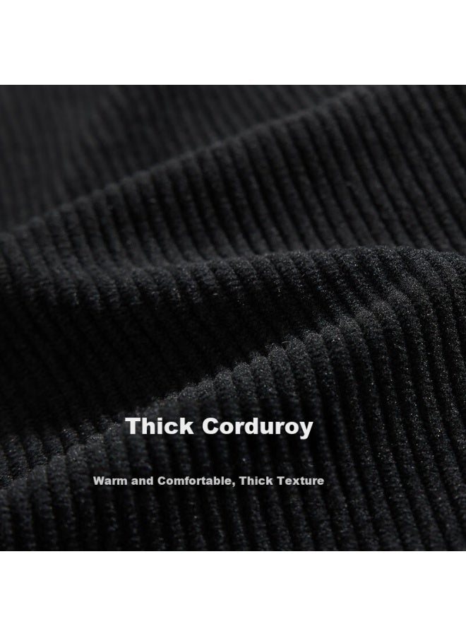 Cabbeen Corduroy Knit Pants Men Logo Studded Paratrooper Design Winter Corduroy Trousers - Image 2