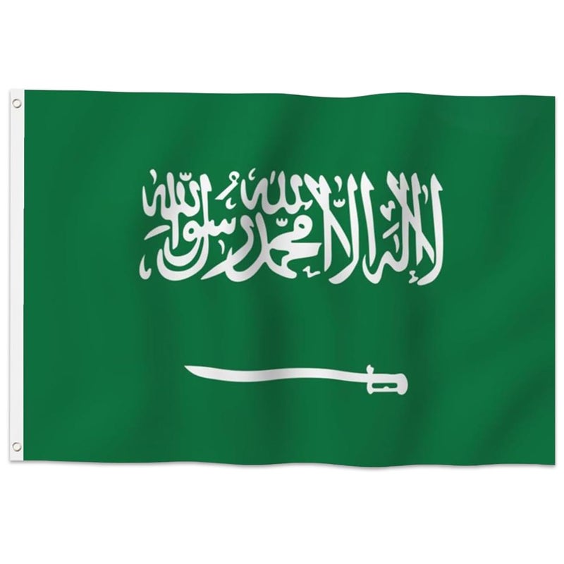 SODANEED Saudi Arabia Flag, 100D Flag Saudi Arabian Country Flag, Indoor/Outdoor Flag Decor, Kingdom of Saudi Arabia Flags for School Office Plaza National Day (150X240CM) - Image 1