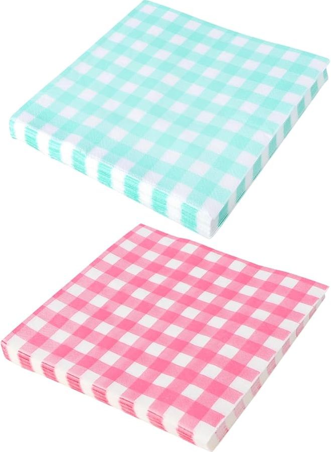 80 قطعة مناديل ورقية ملونة بنمط زهري لحفلات ونزهات وتزيين العطلات - Image 2