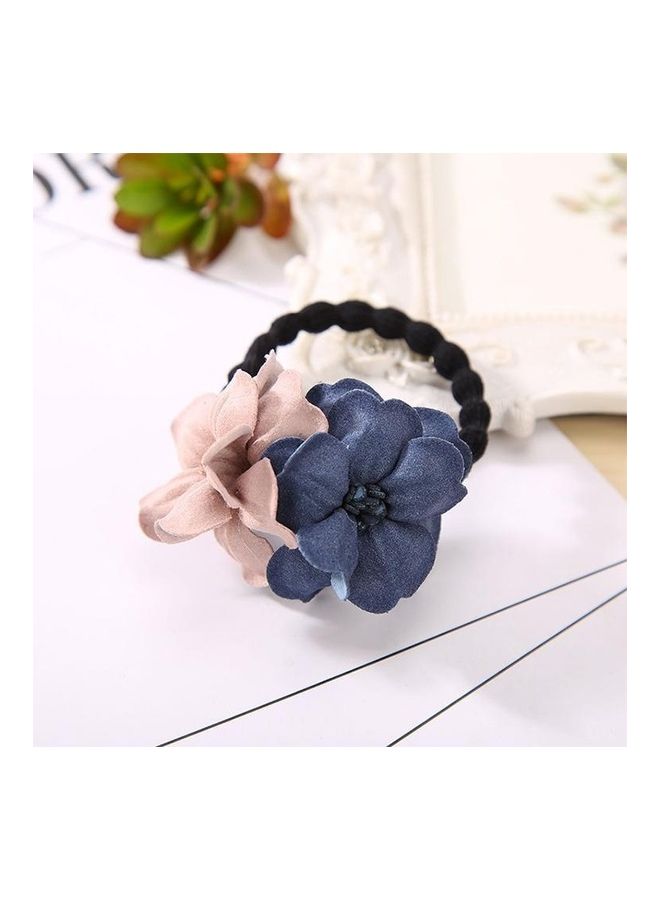 NIBEMINENT Flower Shape Hair Rope Rubber Bands Pink/Blue - Image 2