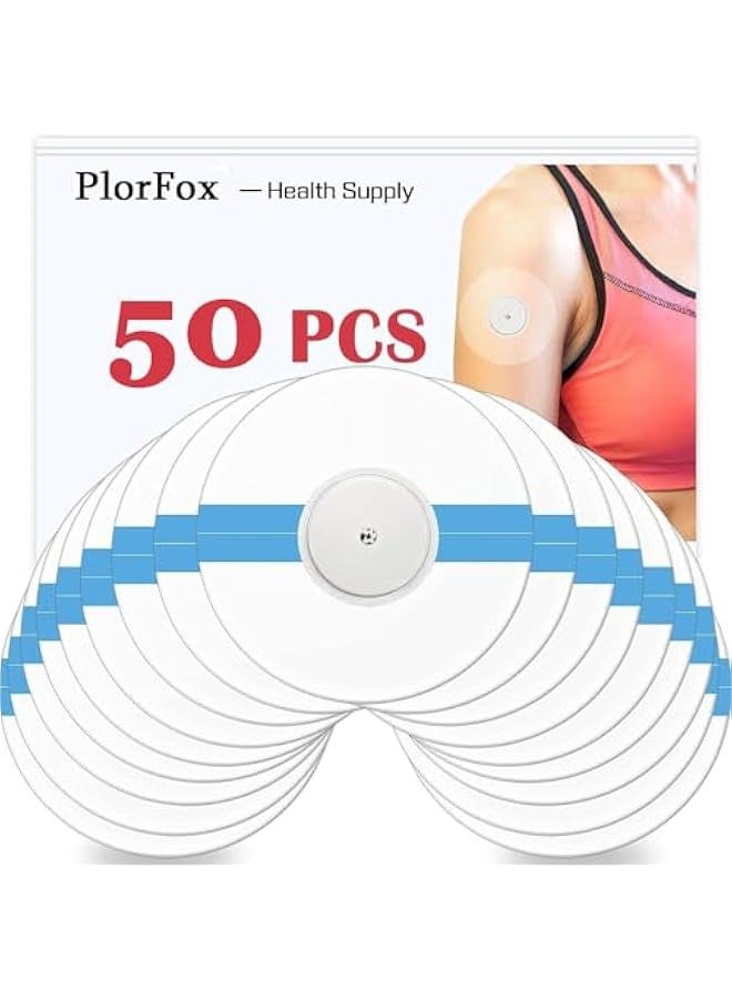 TRASSLE 50 Pack Freestyle Sensor Covers for Libre 1/2/3, Adhesive Patches Waterproof, Waterproof Sensor Patches,Waterproof Adhesive Transparent Tape - Image 1