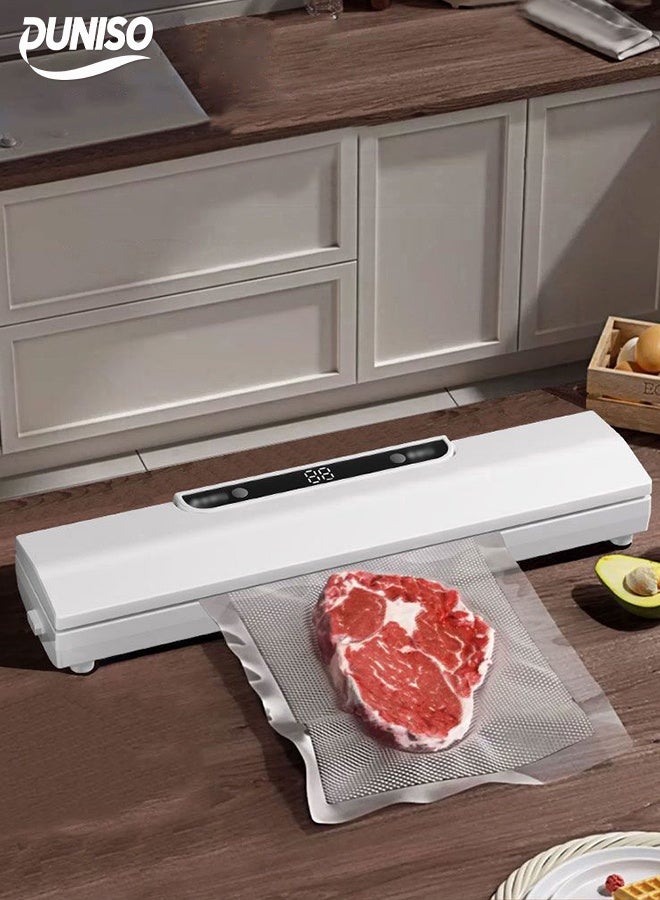 DUNISO Vacuum Sealer，Automatic Vacuum Sealer Machine With 50 Bags，Food Vacuum Sealing System，Wet & Dry，Easy to Clean, for Meat or Wet Food In Home Kitchen  - Image 1