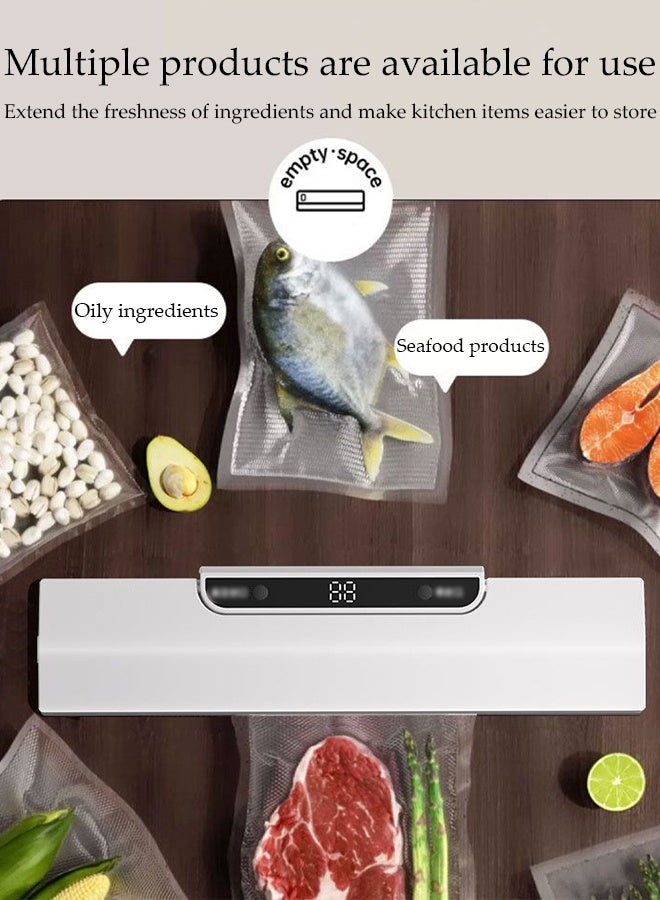 DUNISO Vacuum Sealer，Automatic Vacuum Sealer Machine With 50 Bags，Food Vacuum Sealing System，Wet & Dry，Easy to Clean, for Meat or Wet Food In Home Kitchen  - Image 4