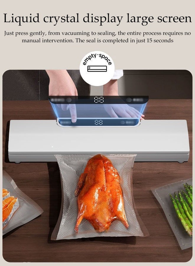 DUNISO Vacuum Sealer，Automatic Vacuum Sealer Machine With 50 Bags，Food Vacuum Sealing System，Wet & Dry，Easy to Clean, for Meat or Wet Food In Home Kitchen  - Image 5