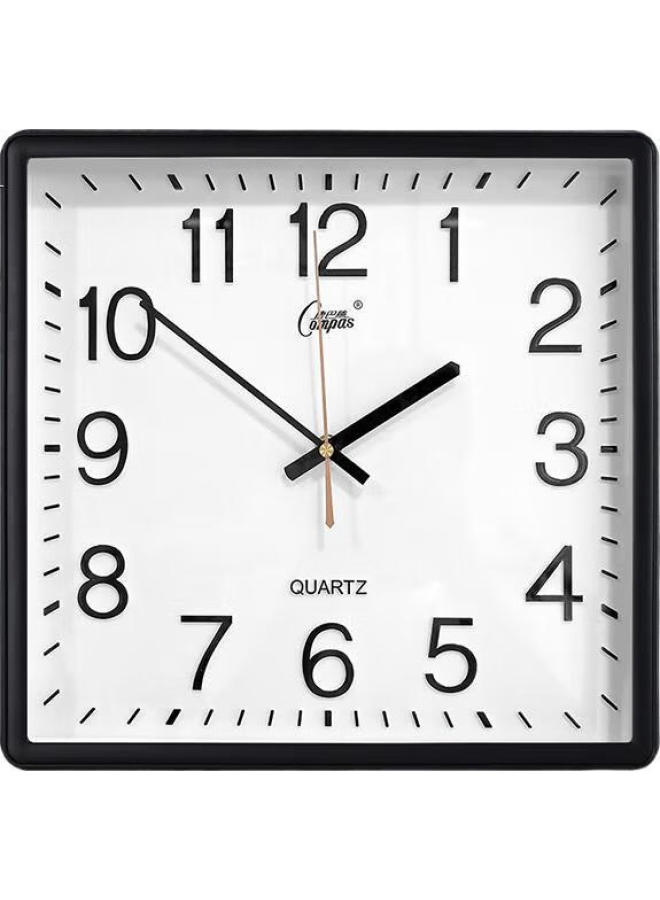 Compas (Compas) Wall Clock Living Room Square Simple Clock New Quartz Clock Wall Clock 3375 Black 33Cm - Image 1
