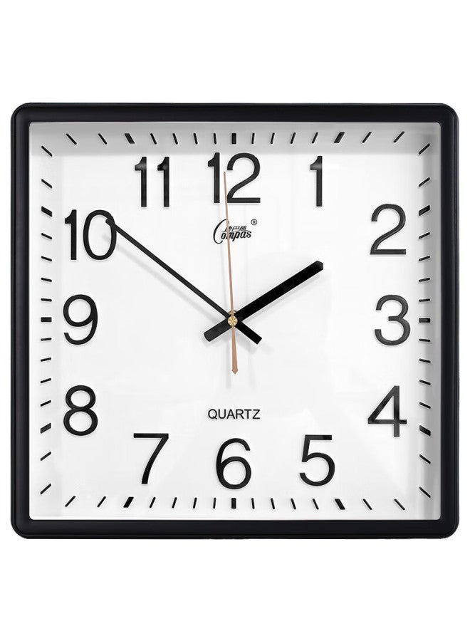 Compas Wall Clock Living Room Square Simple Clock New Quartz Clock Wall Clock 3375 Black 33cm - Image 1