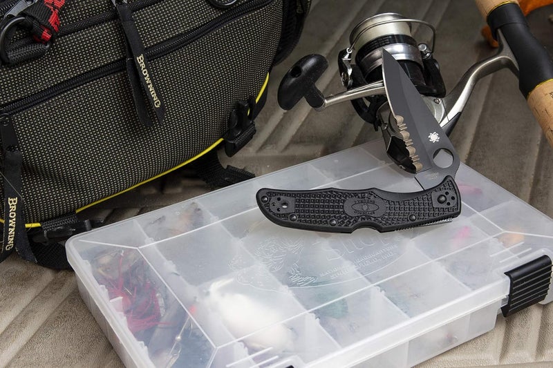 Spyderco سكين جيب قابلة للطي Endura 4 بشفرة من فولاذ VG-10 بطول 3.8" ومقبض FRN - سكين EDC للرجال والنساء، مثالية للصيد، التكتيك، التخييم، البقاء، والمشي - حافة عادية - C10FPPR - Image 5