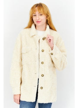 ESPRIT Women Sherpa Softshell Jacket, Cream  - Image 1