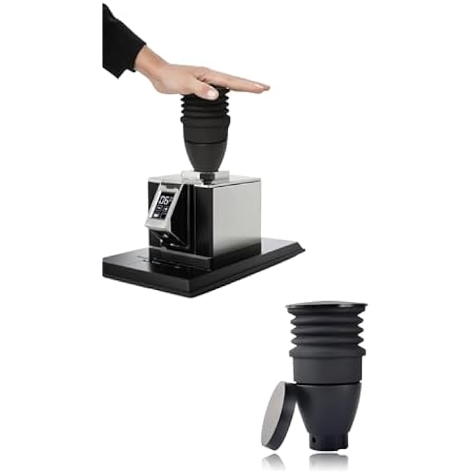 Honwor Grinder 2In1 Single Dose Hopper  Small Aluminum Design With Lid  Silicone Bellows For Easy Cleaning Black - Image 2