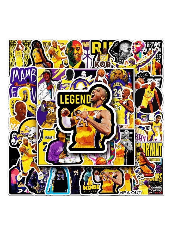 Ash & Roh Cute Cartoon Stickers for Kids, 50 Pcs Cute Stickers for Water Bottles - Cute Stickers Pack Gift for Kids Teen Birthday Party (Koby Basketball) - Image 2