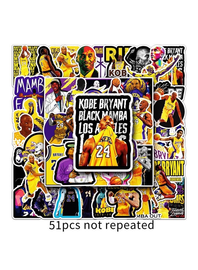 Ash & Roh Cute Cartoon Stickers for Kids, 50 Pcs Cute Stickers for Water Bottles - Cute Stickers Pack Gift for Kids Teen Birthday Party (Koby Basketball) - Image 5