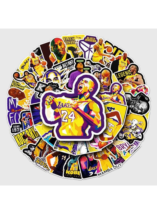 Ash & Roh Cute Cartoon Stickers for Kids, 50 Pcs Cute Stickers for Water Bottles - Cute Stickers Pack Gift for Kids Teen Birthday Party (Koby Basketball) - Image 1