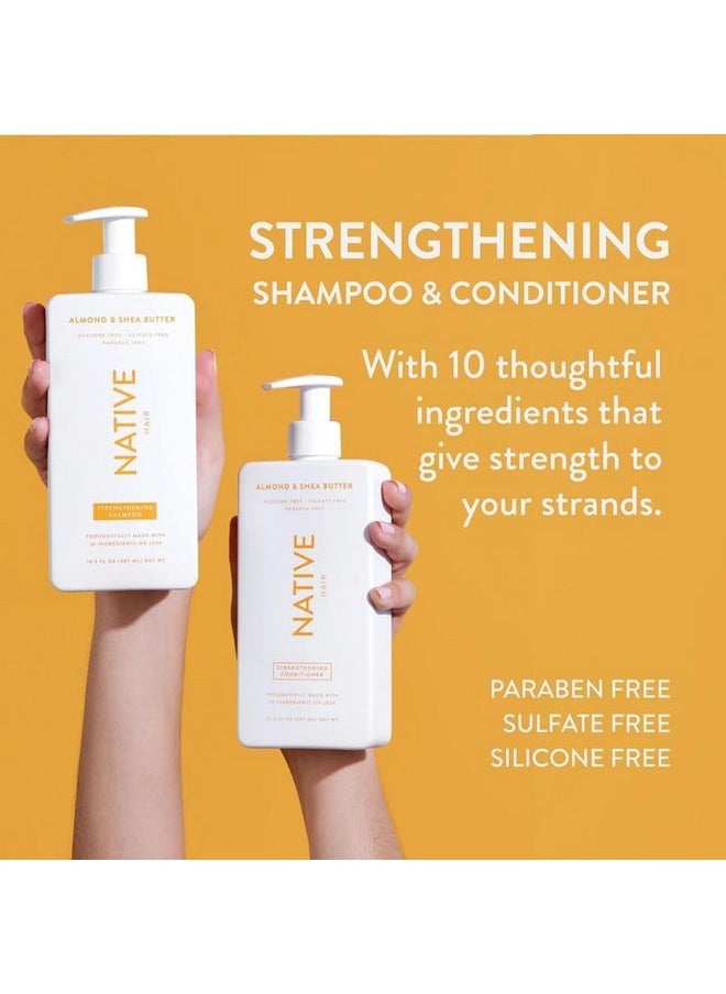 native Native Shampoo and Conditioner Contain Naturally Derived Ingredients| All Hair Type Color & Treated, Fine to Dry Damaged, Sulfate & Dye Free - Almond & Shea Butter, 16.5 fl oz each (2 pack)  - Image 3