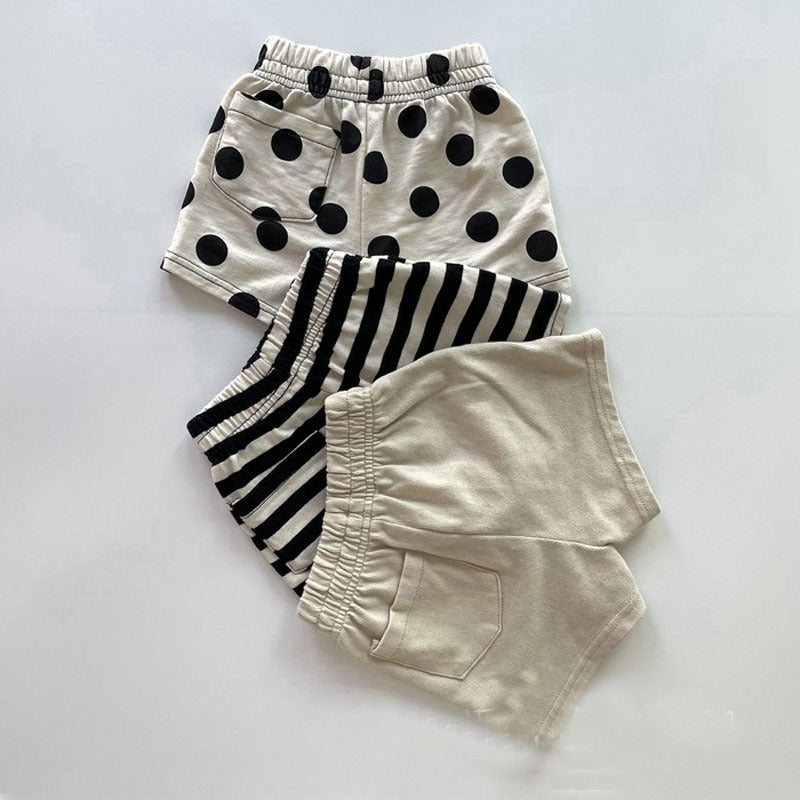 Korean Style Ins Baby Cotton Shorts Western Style Boys And Girls Baby Striped Polka Dot Loose Casual Shorts - Image 5