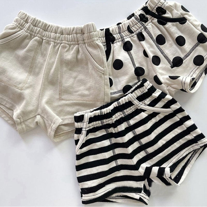 Korean Style Ins Baby Cotton Shorts Western Style Boys And Girls Baby Striped Polka Dot Loose Casual Shorts - Image 2