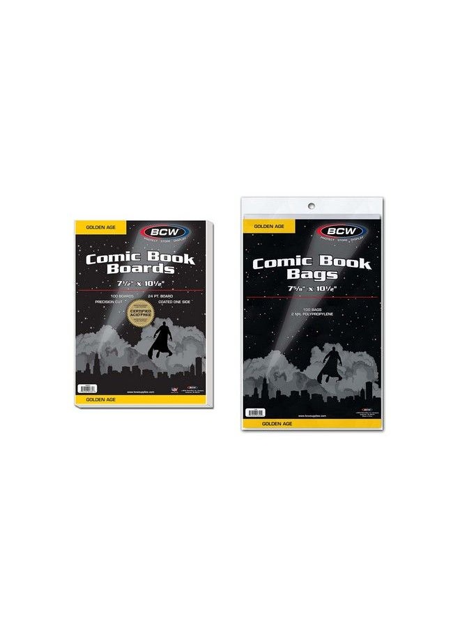 BCW - Golden Comic Bags And Backing Boards 100 Ct - Image 1
