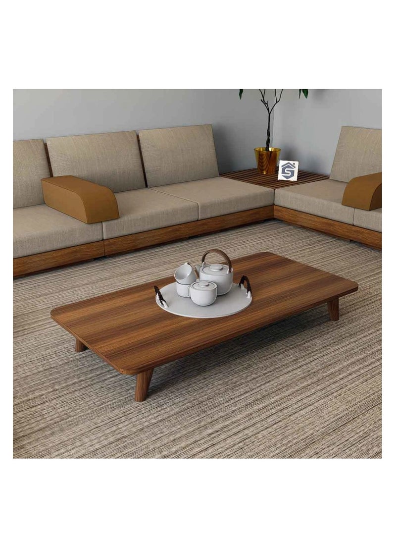 Stylish Home Large floor service table for Arabic gatherings, brown color - GCT01  55x110x16.7 cm - Image 1