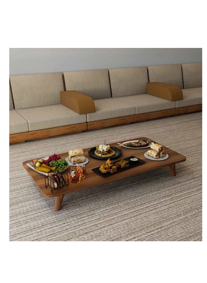 Stylish Home Large floor service table for Arabic gatherings, brown color - GCT01  55x110x16.7 cm - Image 3