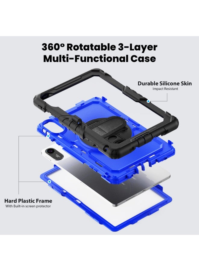 general Tablet Case for Xiaomi Redmi Pad 2 (2025) 11 inch [Built-in Screen Protector] 360° Rotatable Kickstand Heavy Duty Shockproof Cover with Hand Strap/Shoulder Strap - Image 2