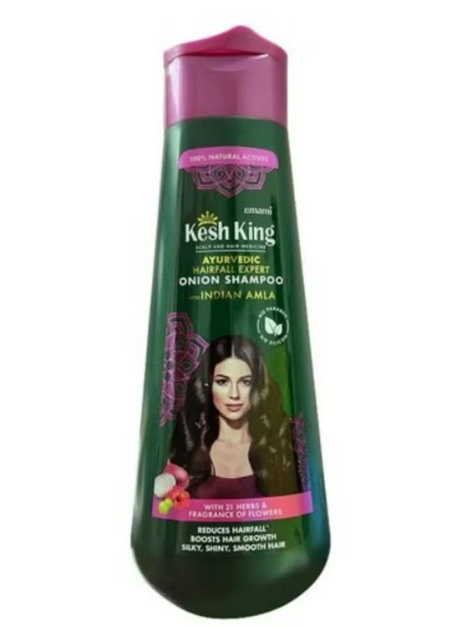 emami Kesh King Ayurvedic Onion Shampoo with 21 Herbs, Reduces Hairfall & Boost Hair Growth, 340ml - Image 1