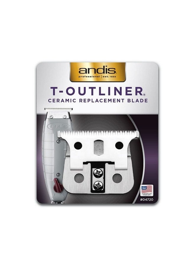 Andis 04720 T-Outliner Ceramic Replacement Blade for T-Outliner, GTO, GO, GTX, Close Cutting, Silver - Image 1
