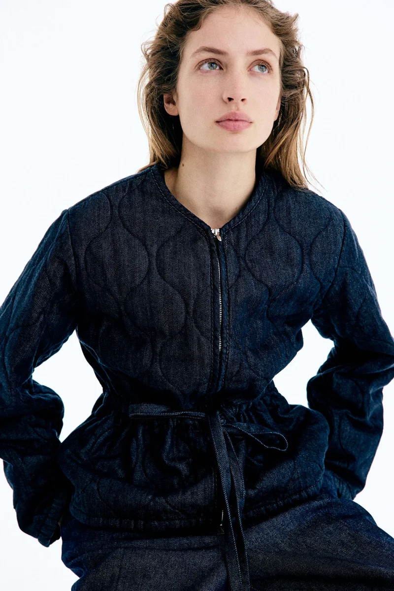 اتش اند ام جاكيت من الدنيم المبطّن