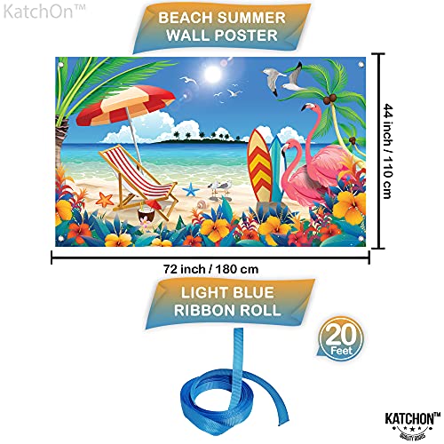 KatchOn, XtraLarge Beach Photo Backdrop - 72x44 Inch | Summer Backdrop for Beach Party Decorations | Hawaiian Party Decorations | Summer Theme Decorations - Image 2