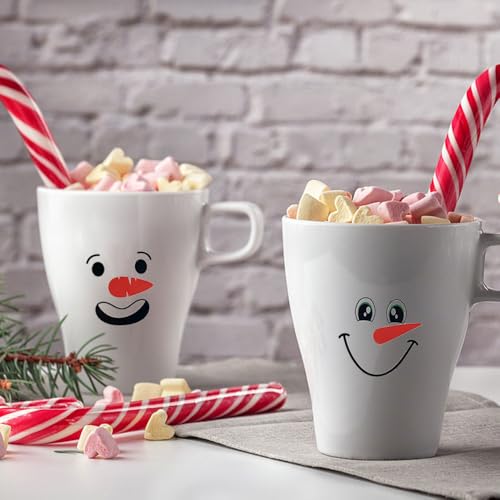 GlyinnHe 60pcs Christmas Snowman Faces Stickers, Cute Snowman Face Decals Christmas Vinyl Glass Window Sticker for Xmas Art Wall Decor Fridge Wall Door Party Supplies Home Decoration - Image 5