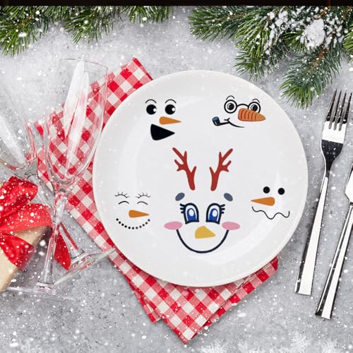 GlyinnHe 60pcs Christmas Snowman Faces Stickers, Cute Snowman Face Decals Christmas Vinyl Glass Window Sticker for Xmas Art Wall Decor Fridge Wall Door Party Supplies Home Decoration - Image 4