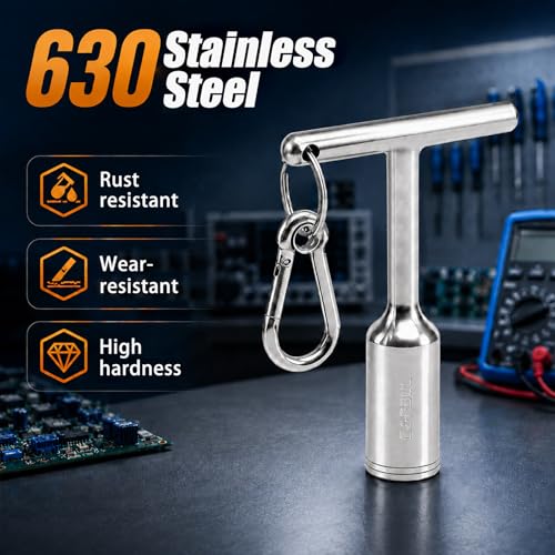 EVRBUL 1316 Deep Socket THandle Penta Wrench 630 Stainless Steel Penta Socket Lineman Wrench for PadMounted Transformer Penta Head Bolt Secondary Pedestal Water Meter Pit Cover Curb Box Key - Image 3