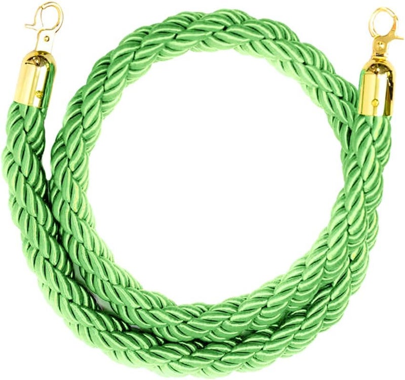 klarakoBarrier Rope Crowd Control Stanchion Queue Rope with Hooks, 5ft/7ft/10ft, 6 Colors Available klarakoGreen, 1.5m - Image 3