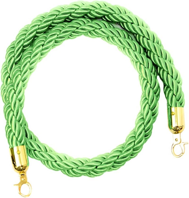 klarakoBarrier Rope Crowd Control Stanchion Queue Rope with Hooks, 5ft/7ft/10ft, 6 Colors Available klarakoGreen, 1.5m - Image 4