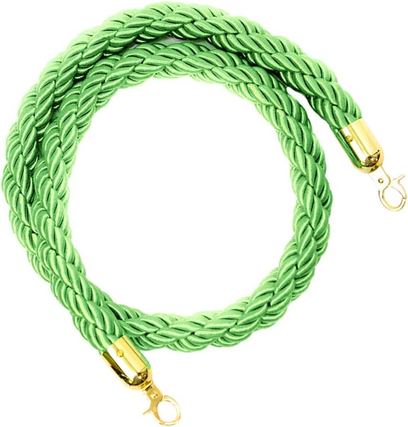 klarakoBarrier Rope Crowd Control Stanchion Queue Rope with Hooks, 5ft/7ft/10ft, 6 Colors Available klarakoGreen, 1.5m - Image 1