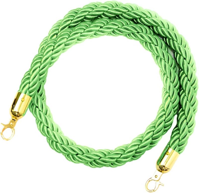 klarakoBarrier Rope Crowd Control Stanchion Queue Rope with Hooks, 5ft/7ft/10ft, 6 Colors Available klarakoGreen, 1.5m - Image 5