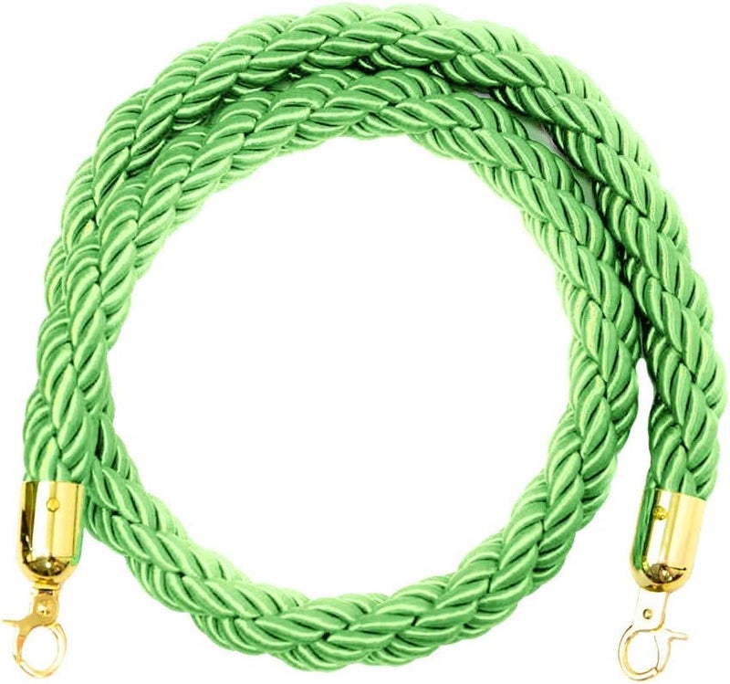klarakoBarrier Rope Crowd Control Stanchion Queue Rope with Hooks, 5ft/7ft/10ft, 6 Colors Available klarakoGreen, 1.5m - Image 2