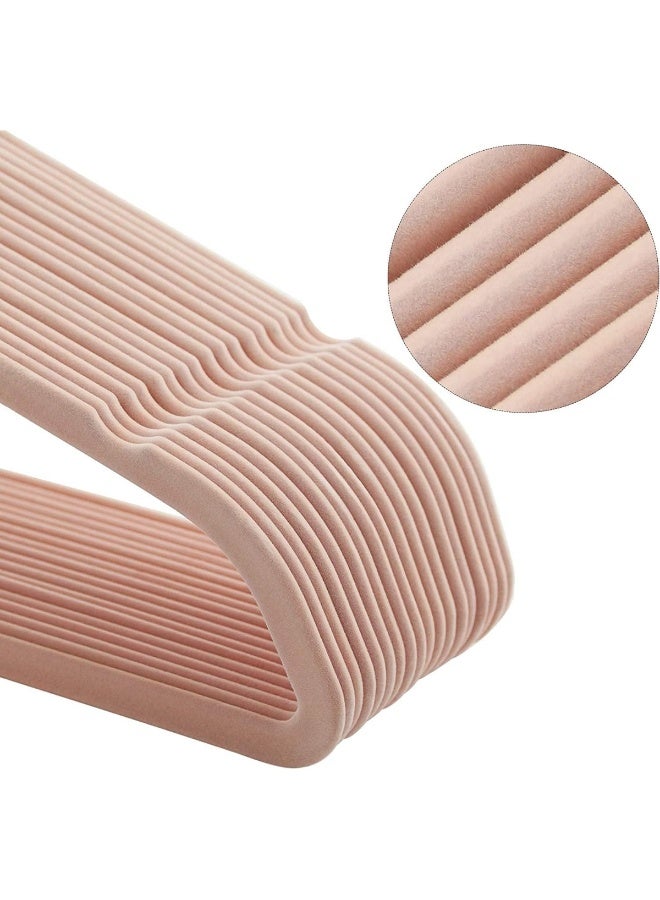 50-Piece Velvet Flocked Clothes Hanger Set, Pink - Image 3