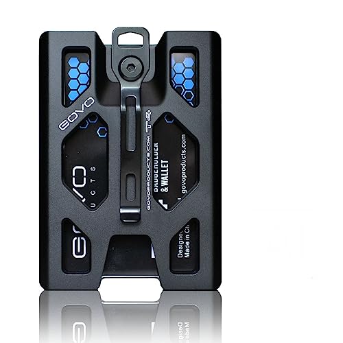 GOVO Aluminum GOVO Badge Holder/Wallet_ Durable ID Card Holder with Metal Clip and 4 Cards Slot (Black) - Image 1