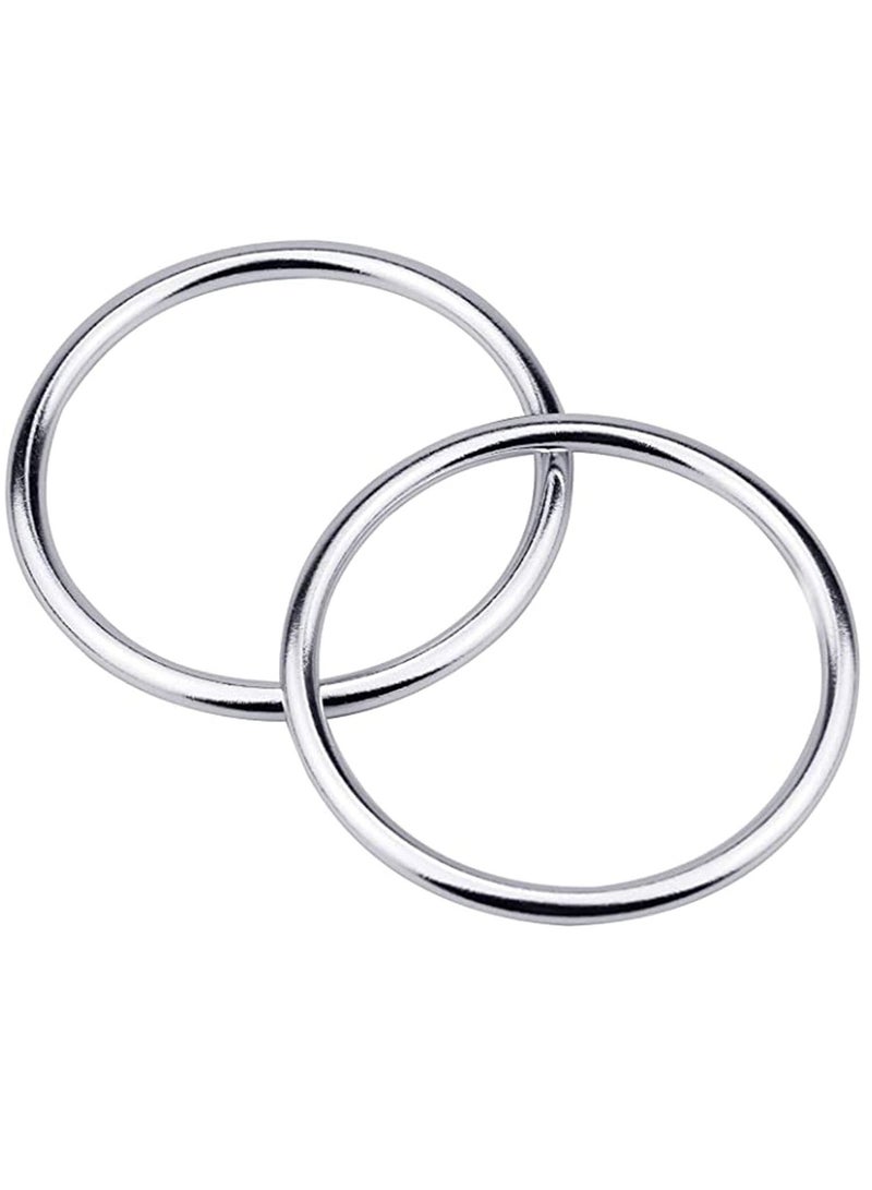2 Pieces Baby Sling Ring Aluminium Wrap Rings for Infants Toddlers Carriers and Slings, Silver, Mom Loved - 3.5 Inch Safe and Durable No Deformation Easy to Carry Fit for Breastfeeding - Image 1