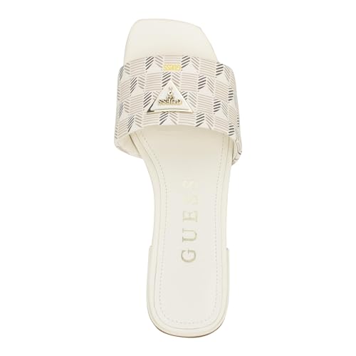 GUESS Women's Tamed Flat Sandal, Ivory Multi, 7.5 - Image 2