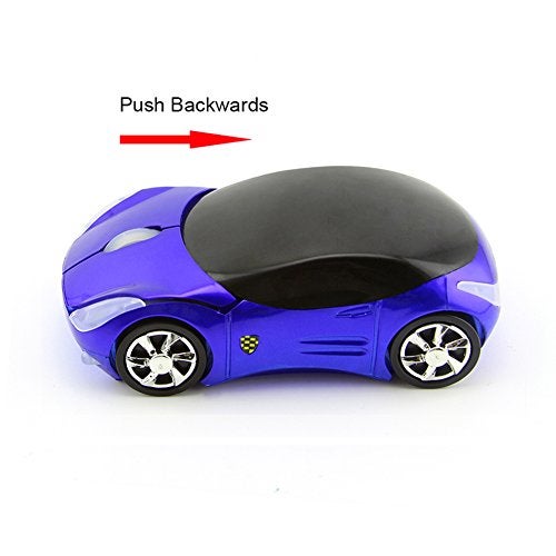 Usbkingdom 2.4GHz Wireless Mouse Cool 3D Sport Car Shape Ergonomic Optical Mice with USB Receiver for PC Laptop Computer Women Small Hands (Blue) - Image 4