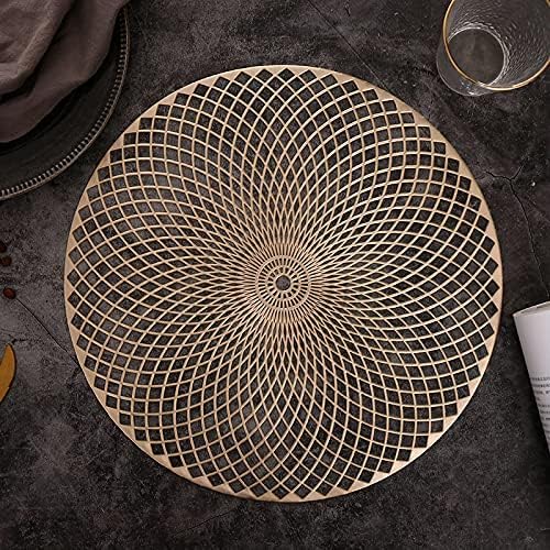 Dakshya Industries Dakshya Industries PVC Pack of 4 Round Crossing Shape Placemat For Dining Table Mat Dressing Table Mats Kitchen Restaurant Copper - Image 3