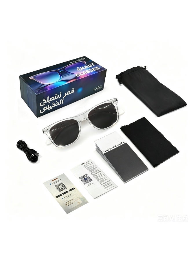 نظارات ذكية بالذكاء الاصطناعي مع كاميرا وبلوتوث، تحكم صوتي، وحماية من الضوء الأزرق - Image 2