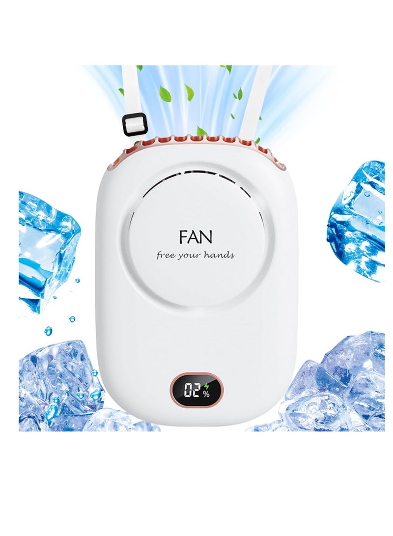 سونسر مروحة محمولة على الرقبة، مروحة شخصية بدون استخدام اليدين قابلة لإعادة الشحن عبر USB، مروحة شخصية بدون استخدام اليدين مع تصميم حبل قابل للتعديل مروحة سفر مدمجة 3 إعدادات سرعة الرياح مروحة يمكن ارتداؤها للسفر في الأماكن المغلقة في الهواء الطلق - Image 1